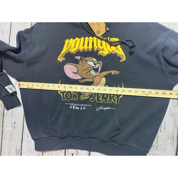 YoungLA #W528 Tom & Jerry Pullover Oversized Hoodie Black Medium SOLD OUT NWT - Picture 9 of 12